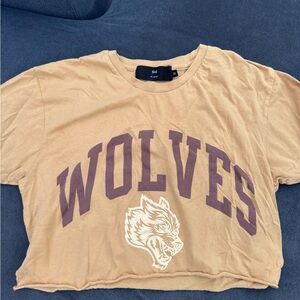 Darc Sport Tan and Purple Wolves Crop Top